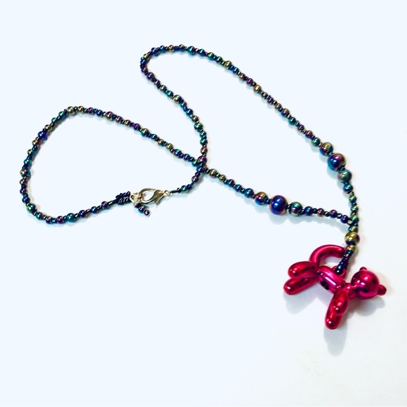 Magenta Toyland Balloon Kitty Cat Necklace - Picture 3 of 6